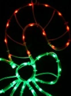 Christmas Warehouse Red & Green Led Candy Cane With Bow Noodle Rope Light Silhouette - 52Cm><noscript><img width=