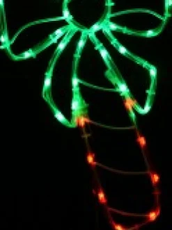 Christmas Warehouse Red & Green Led Candy Cane With Bow Noodle Rope Light Silhouette - 52Cm><noscript><img width=