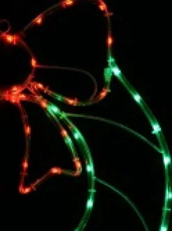 Christmas Warehouse Red & Green Led Wreath With Bow Noodle Rope Light Silhouette - 50Cm><noscript><img width=