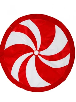 Christmas Warehouse Red & White Candy Swirl Pattern Christmas Tree Skirt - 1.2M> Tree Skirts