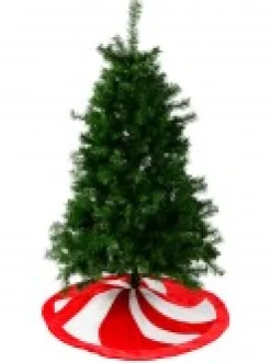 Christmas Warehouse Red & White Candy Swirl Pattern Christmas Tree Skirt - 1.2M><noscript><img width=