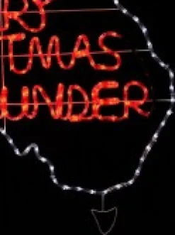 Christmas Warehouse Red & White Merry Christmas Down Under Aussie Rope Light Silhouette - 1.1M><noscript><img width=