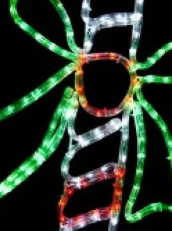 Christmas Warehouse Red & White With Green Candy Cane Led Rope Light Silhouette - 80Cm> Christmas Light Displays