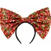 Christmas Warehouse Red Christmas Bow Headband With Three Colour Sequins - One Size Fits Most> General Headwear