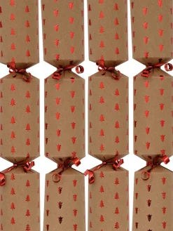 Christmas Warehouse Red Christmas Tree Design On Kraft Paper Look Bon Bons - 50 X 30Cm><noscript><img width=