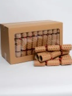 Christmas Warehouse Red Christmas Tree Design On Kraft Paper Look Bon Bons - 50 X 30Cm> Christmas Cracker Bon Bon Catering Packs (50 Per Pack)
