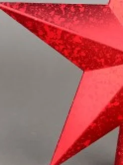 Christmas Warehouse Red 3D Star With Splatter Pattern Christmas Tree Top Decoration - 20Cm><noscript><img width=