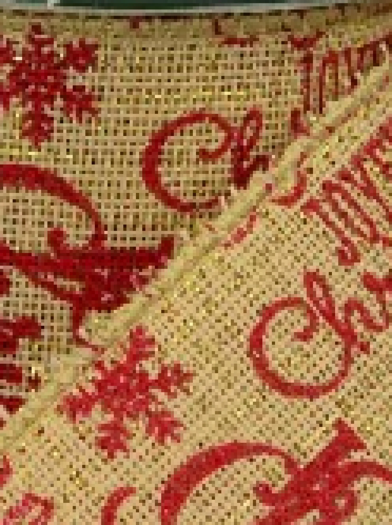 Christmas Warehouse Red Font On Natural Burlap Look Fabric & Edging Christmas Ribbon - 3M> Christmas Ribbon