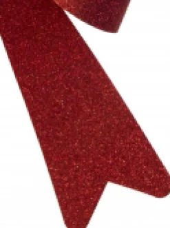 Christmas Warehouse Red Glitter Pvc Christmas Tree Bow Decoration - 24Cm><noscript><img width=