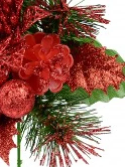 Christmas Warehouse Red Glittered Berry, Holly & Assorted Decorations Christmas Foliage Pick - 17Cm><noscript><img width=