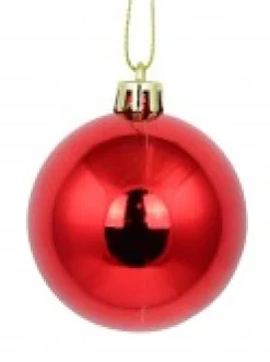 Christmas Warehouse Red Glittered, Matte & Metallic Christmas Bauble Decorations - 12 X 60Mm> Bauble Packs