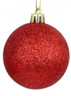 Christmas Warehouse Red Glittered, Matte & Metallic Christmas Bauble Decorations - 12 X 60Mm><noscript><img width=