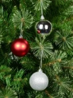Christmas Warehouse Red Glittered, Matte & Metallic Christmas Bauble Decorations - 12 X 60Mm><noscript><img width=