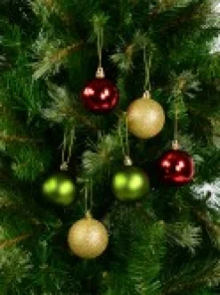 Christmas Warehouse Red Metallic, Green Matte & Glittered Gold Christmas Baubles - 27 X 60Mm><noscript><img width=
