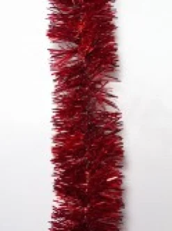 Christmas Warehouse Red Metallic 6Ply Classic Christmas Tinsel Garland - 50Mm X 5M><noscript><img width=