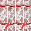 Christmas Warehouse Red Snowflakes Pattern On White Christmas Cracker Bon Bons - 10 X 36Cm> Christmas Cracker Bon Bon Packs (4 - 16 Per Pack)