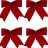 Christmas Warehouse Red Velvet Christmas Tree Bow Decoration - 8 X 80Mm> Christmas Bows