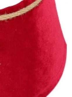 Christmas Warehouse Red Velvet Conical Shape With Rope Bow Christmas Tree Skirt - 58Cm><noscript><img width=