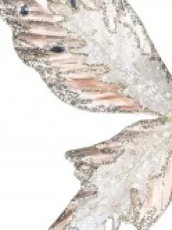 Christmas Warehouse Rose Gold Butterfly With Sheer Wings Decorative Christmas Critter Pick - 24Cm> Christmas Picks