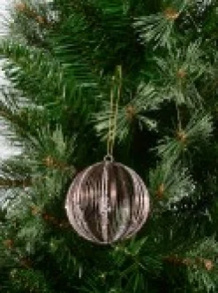 Christmas Warehouse Rose Gold Wire Bauble Shape Christmas Tree Hanging Decoration - 80Mm><noscript><img width=