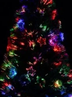Christmas Warehouse Rotating Fibre Optic Christmas Tree With Baubles, Stars & 230 White Tips - 1.8M><noscript><img width=