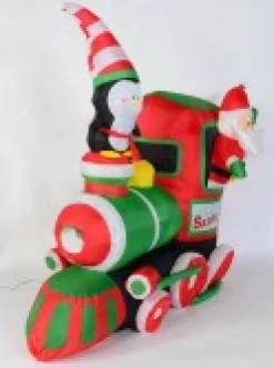 Christmas Warehouse Santa Fun Railways Train Illuminated Christmas Inflatable Display - 1.8M> Inflatable Displays