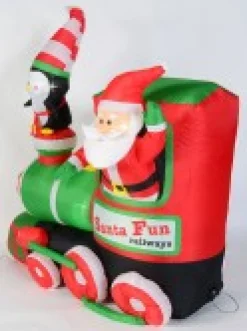 Christmas Warehouse Santa Fun Railways Train Illuminated Christmas Inflatable Display - 1.8M><noscript><img width=