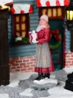 Christmas Warehouse Santa Visiting Family Home With Mum & Kids Christmas Village Scene - 24Cm><noscript><img width=