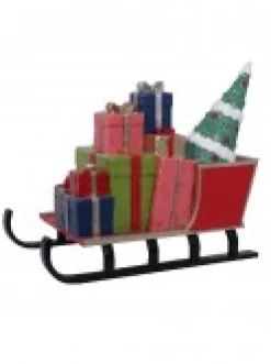 Christmas Warehouse Santa's Sled With Christmas Presents Life Size Resin Decoration Ornament - 1.3M><noscript><img width=