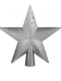 Christmas Warehouse Silver 3D Star With Splatter Pattern Christmas Tree Top Decoration - 20Cm> Tree Top Decorations