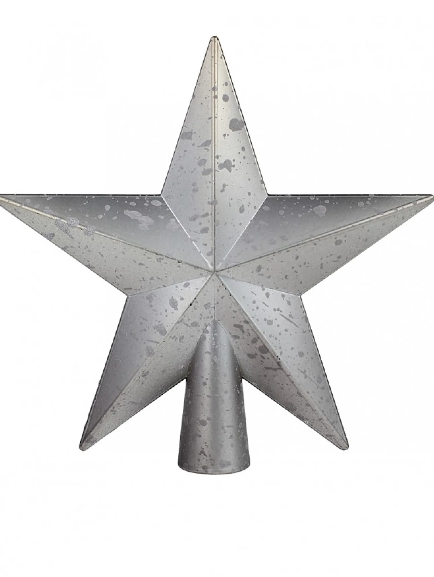 Christmas Warehouse Silver 3D Star With Splatter Pattern Christmas Tree Top Decoration - 20Cm> Tree Top Decorations