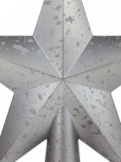 Christmas Warehouse Silver 3D Star With Splatter Pattern Christmas Tree Top Decoration - 20Cm> Tree Top Decorations