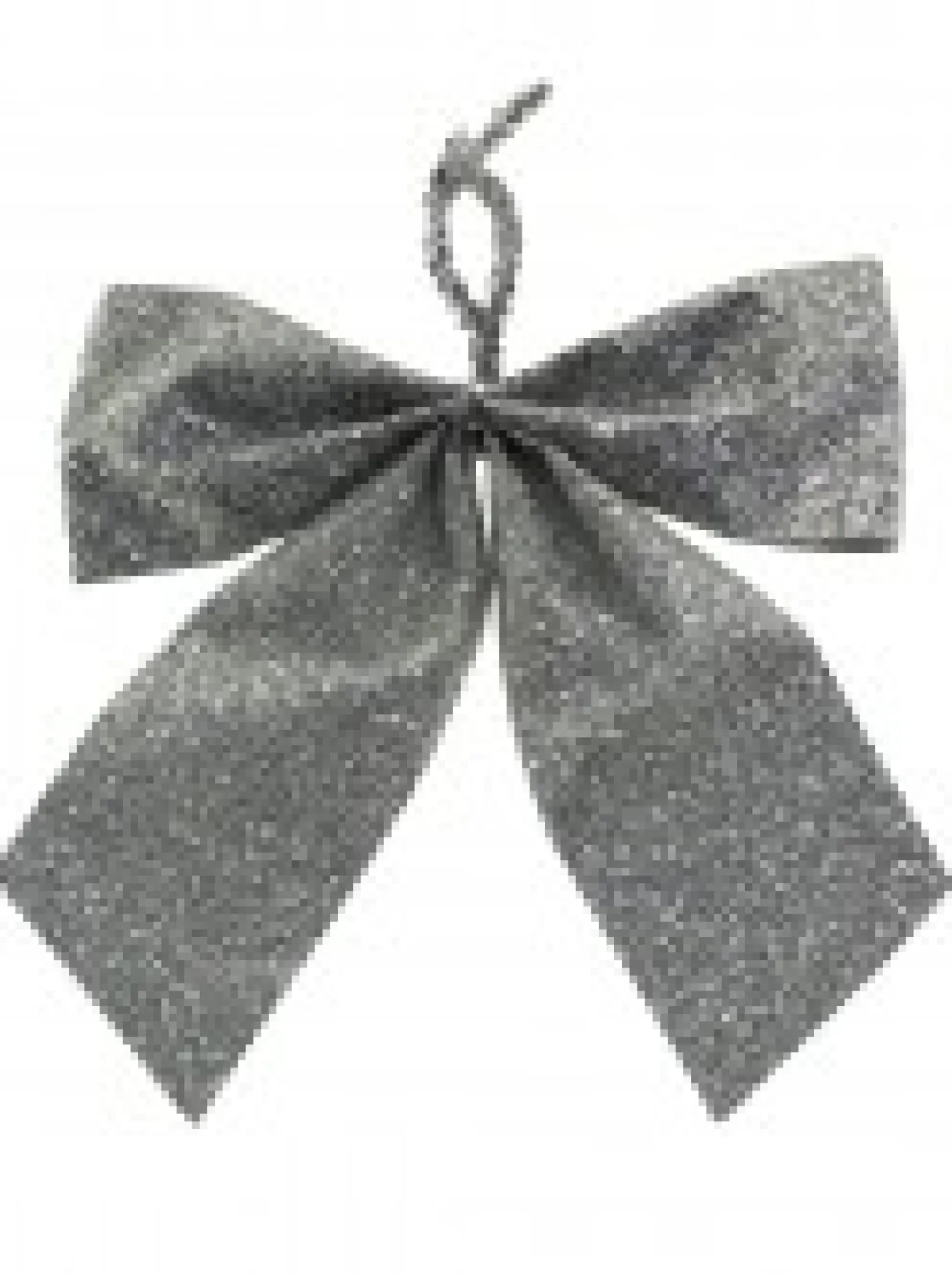Christmas Warehouse Silver Glittered Christmas Tree Bow Decorations - 6 X 80Mm> Christmas Bows