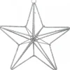 Christmas Warehouse Silver Glittered 3D Wire Framed Star Christmas Tree Hanging Decoration - 16Cm> Hanging Decorations - Individual