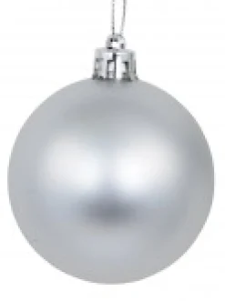 Christmas Warehouse Silver Glittered, Matte & Metallic Christmas Bauble Decorations - 12 X 60Mm><noscript><img width=