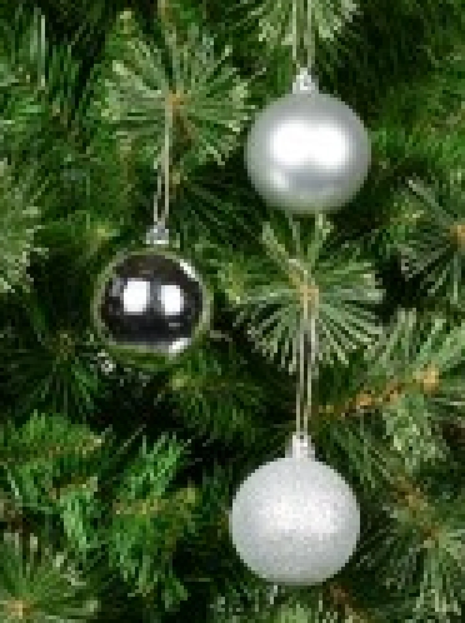 Christmas Warehouse Silver Glittered, Matte & Metallic Christmas Bauble Decorations - 12 X 60Mm> Bauble Packs