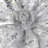 Christmas Warehouse Silver Glittered Poinsettia Decorative Christmas Flower Pick - 19Cm> Christmas Picks