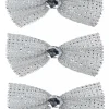Christmas Warehouse Silver Mesh Bowtie With Diamante Knot Christmas Decorations - 3 X 11Cm> Christmas Bows