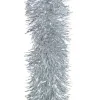 Christmas Warehouse Silver Metallic 8Ply Classic Christmas Tinsel Garland - 15Cm X 5M> Tinsel
