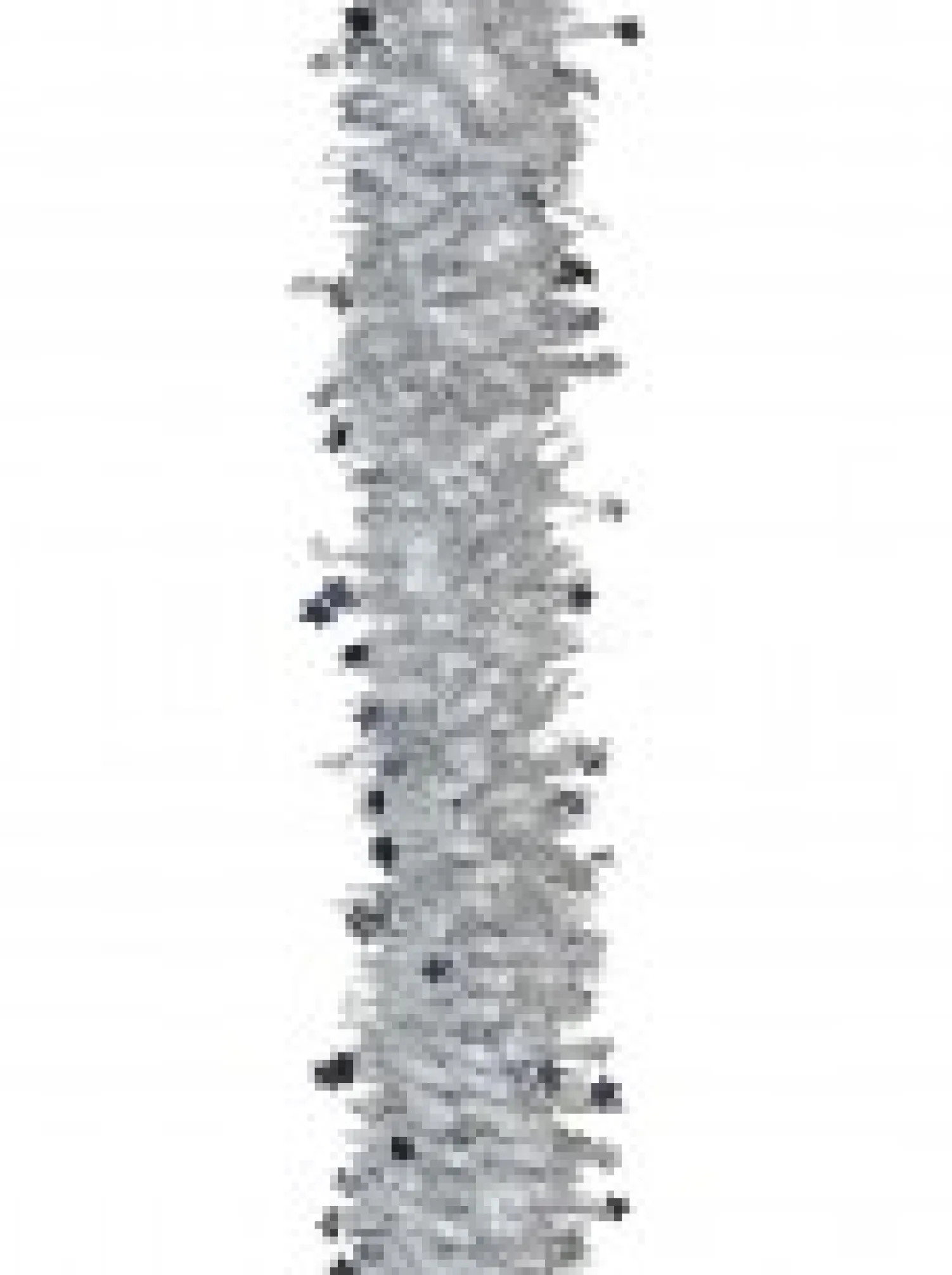 Christmas Warehouse Silver Pine Needle With Stars & White Loops Christmas Tinsel Garland - 2.7M> Tinsel