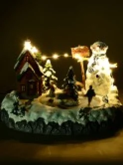 Christmas Warehouse Snow Day! Skating Around A Frozen Pond Christmas Village Scene - 26Cm><noscript><img width=