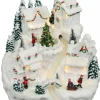Christmas Warehouse Snowy Mountain Christmas Town Scene With Lights & Moving Figures - 30Cm> Christmas Village Scenes