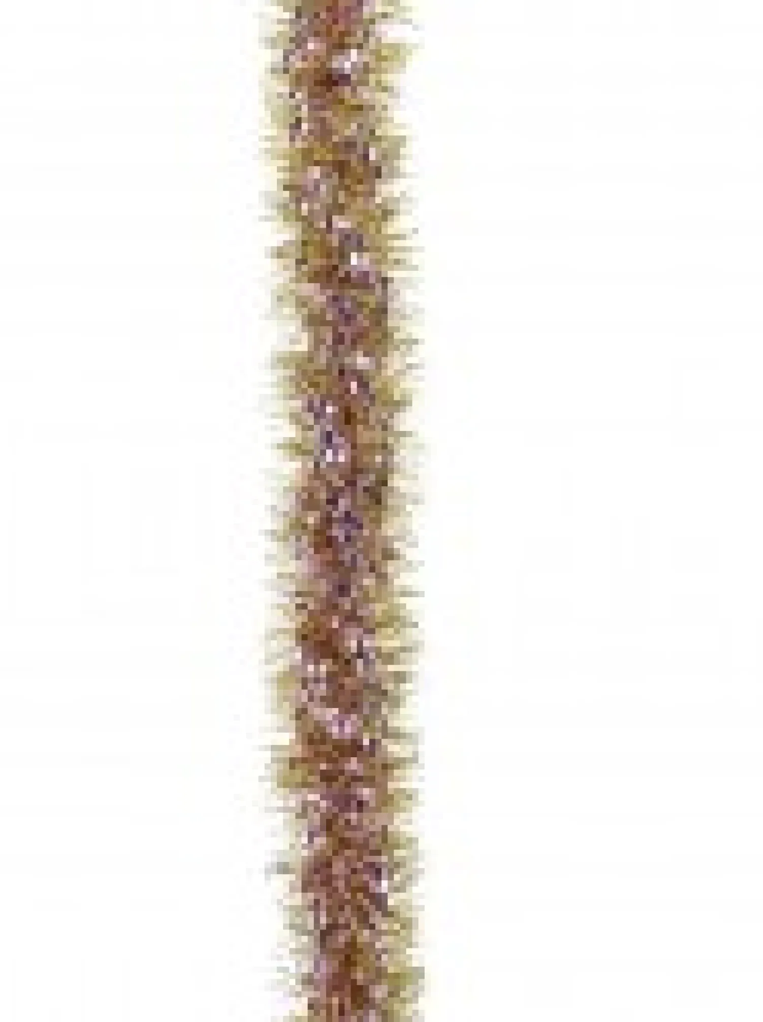 Christmas Warehouse Soft Pink Ribbon Look & Gold Pine Needle Christmas Tinsel Garland - 2.7M> Tinsel