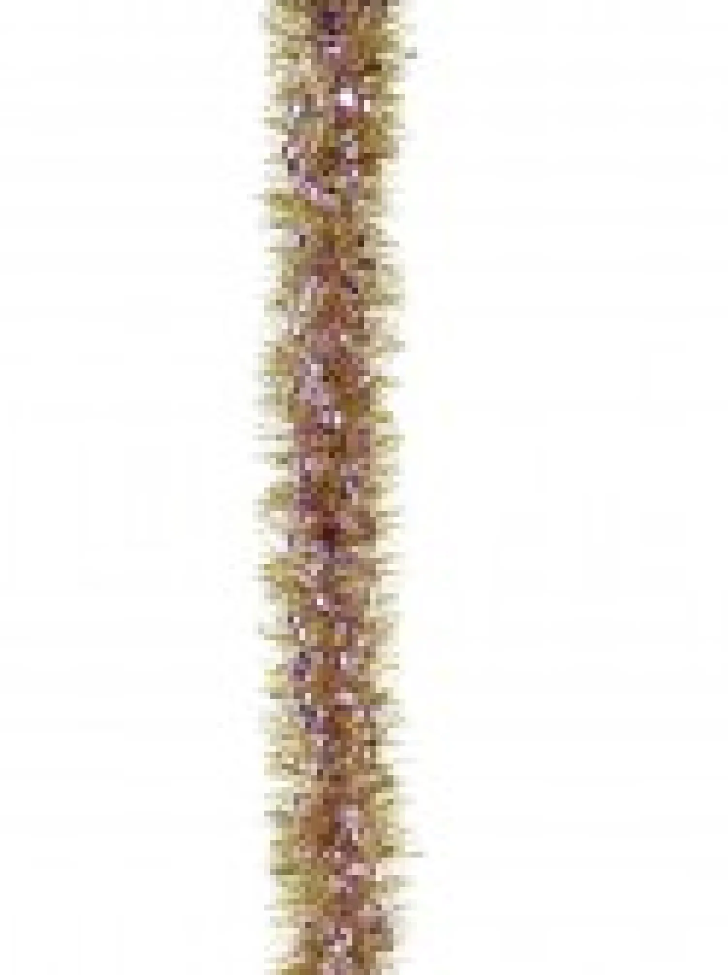 Christmas Warehouse Soft Pink Ribbon Look & Gold Pine Needle Christmas Tinsel Garland - 2.7M> Tinsel