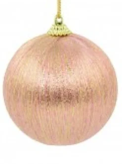 Christmas Warehouse Spectacular Pink Christmas Baubles Decorated With Gold Silk Thread - 8 X 75Mm><noscript><img width=