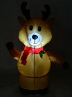 Christmas Warehouse Standing Happy Reindeer Illuminated Christmas Inflatable Display - 1.2M><noscript><img width=