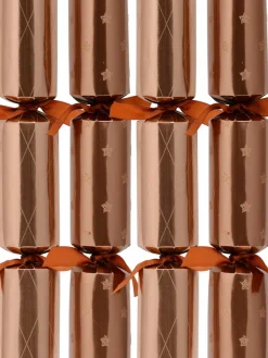 Christmas Warehouse Star & Diamond Pattern Shiny Copper Christmas Cracker Bon Bons - 8 X 36Cm> Christmas Cracker Bon Bon Packs (4 - 16 Per Pack)