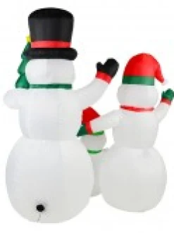 Christmas Warehouse The Joyous Snowman Family Illuminated Christmas Inflatable Display - 2.2M><noscript><img width=