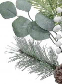 Christmas Warehouse Three Style Leaf With White Berries Decorative Christmas Pine Stem - 70Cm><noscript><img width=
