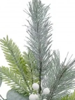 Christmas Warehouse Three Style Leaf With White Berries Decorative Christmas Pine Stem - 70Cm><noscript><img width=